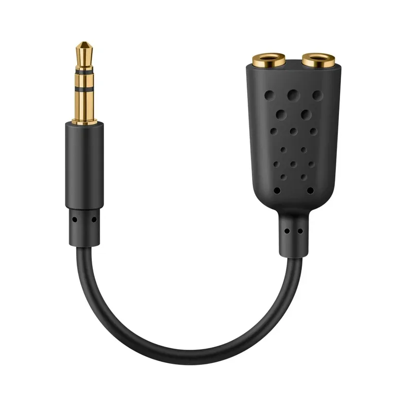 Adaptador "Y" de plug 3,5 mm a 2 jacks 3,5 mm, negro Steren 251-135NE