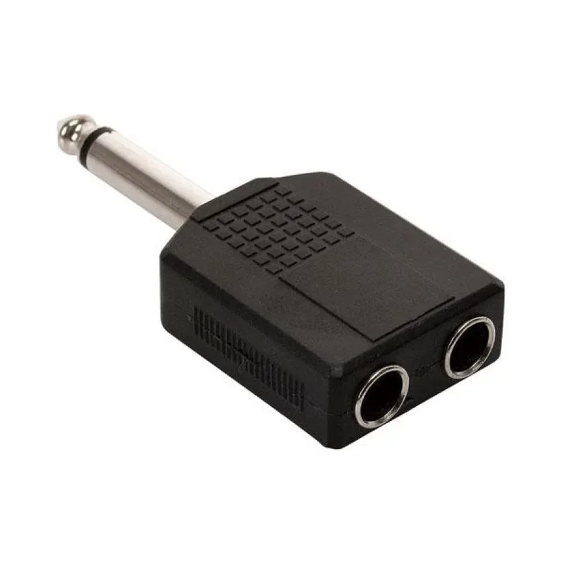 Adaptador de plug 6,3 mm a 2 jacks 6,3 mm, monoaural Steren 251-180