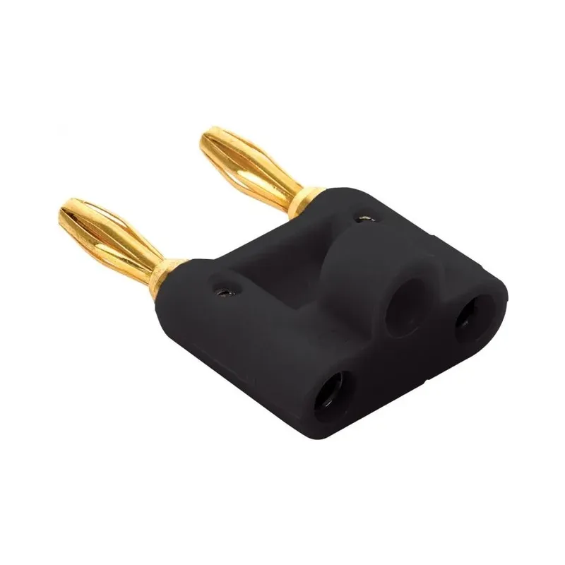 Adaptador de 2 plugs tipo banana a 2 jacks tipo banana, negro Steren 251-215N
