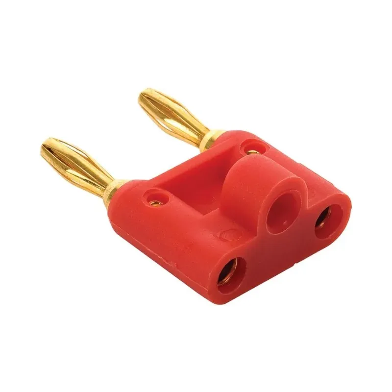 Adaptador de 2 plugs tipo banana a 2 jacks tipo banana, rojo Steren 251-215R