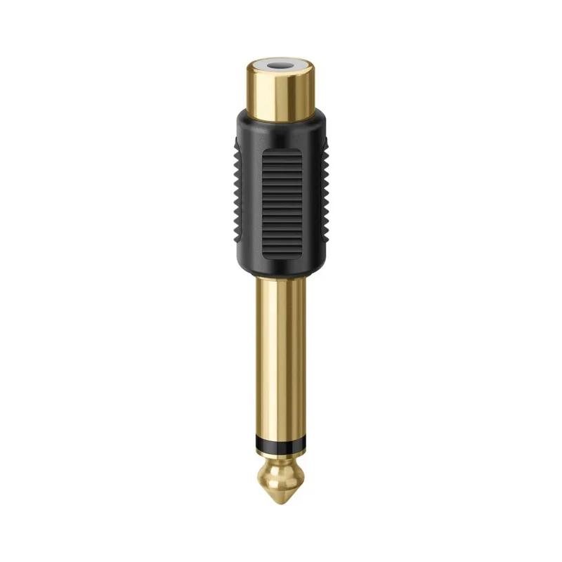 Adaptador de plug 6,3 mm a jack RCA, monoaural, dorado Steren ADA-RCAJ/6.3P