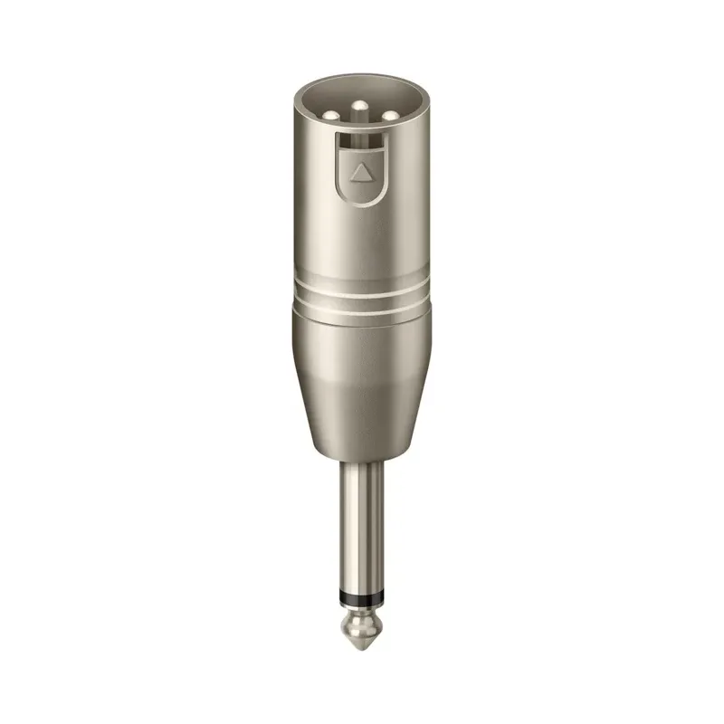 Adaptador de plug 6,3 mm a plug Cannon, monoaural, niquelado Steren ADA-XLRP/6.3P