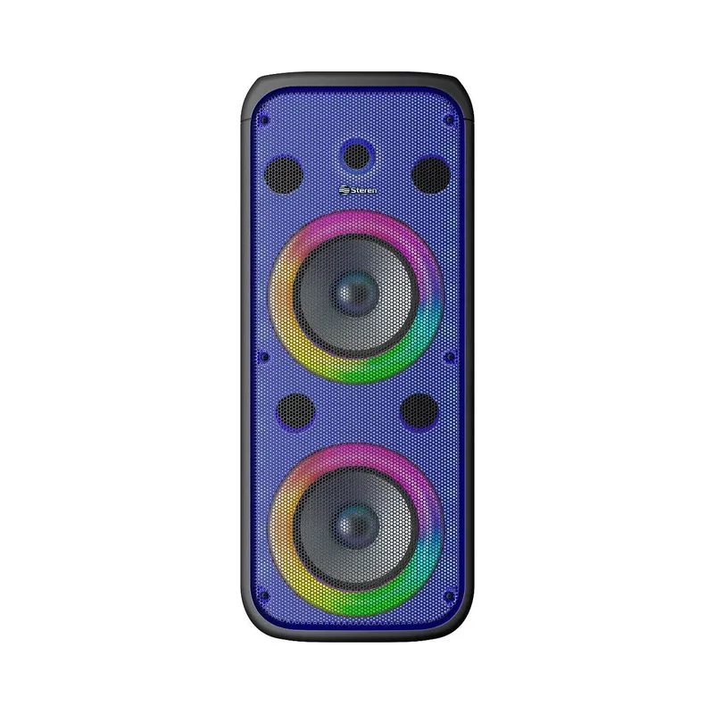 Parlante doble de 8" 600 W PMPO profesional Bluetooth* con batería recargable y luz LED Steren BAF-2008RGB