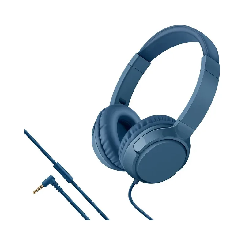 Audífonos manos libres con cable tipo cordón, plegables, azules Steren AUD-230AZ