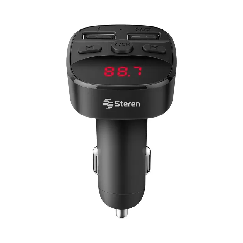 Transmisor FM Bluetooth* con cargador USB y reproductor MP3 Steren FMT-846