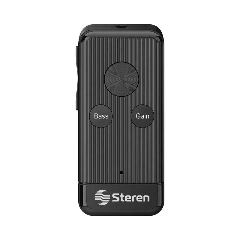 Receptor de audio Bluetooth* y manos libres con batería recargable y reproductor MP3 Steren POD-175
