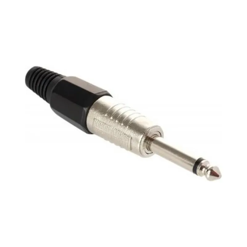 Plug 6,3 mm monoaural, reforzado, negro Steren 250-107N