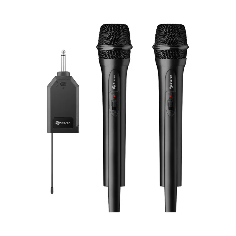 Sistema de 2 micrófonos inalámbricos con receptor VHF Steren MIC-288