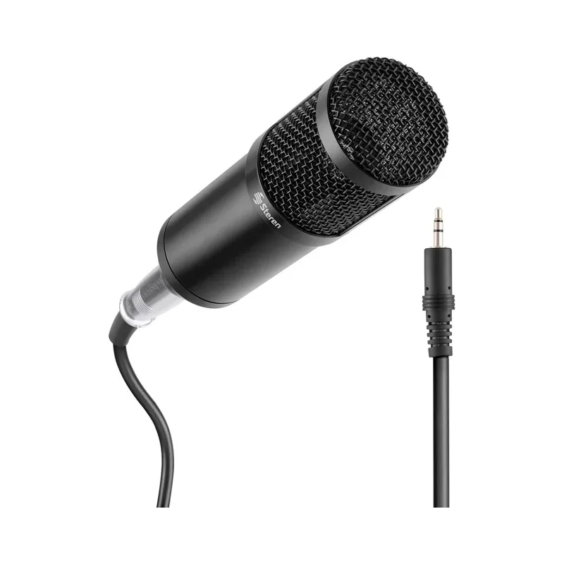 Micrófono profesional de condensador con filtro y suspensión Steren MIC-650