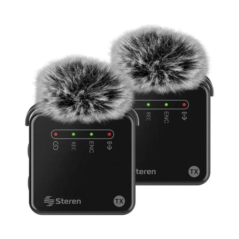 Micrófonos inalámbricos ENC de solapa USB C / Lightning / 3,5 mm Steren MIC-9000