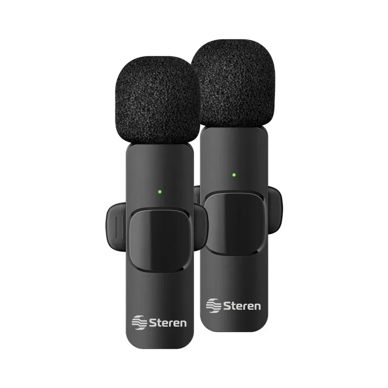 Micrófonos inalámbricos de solapa USB / USB C / Lightning, 20 m de alcance Steren MIC-9010