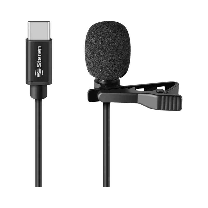 Micrófono USB C de solapa para celular Steren MOV-033
