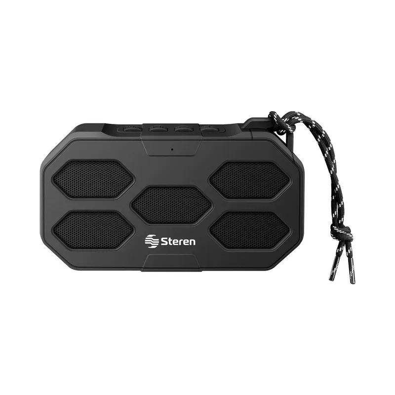 Mini parlante Bluetooth EightEdge con reproductor USB/microSD, AUX 3,5 mm y radio FM Steren BOC-8330