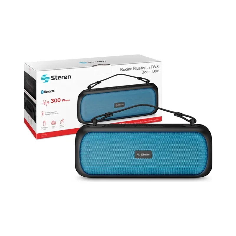 Parlante Bluetooth* TWS Boom Box 300 W PMPO Steren BOOM-140