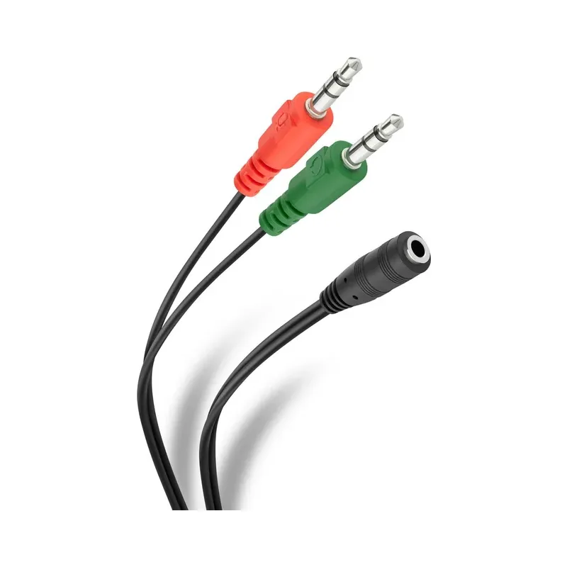 Cable auxiliar 2 plug 3,5 mm a jack 3,5 mm TRRS de 17 cm Steren 252-143