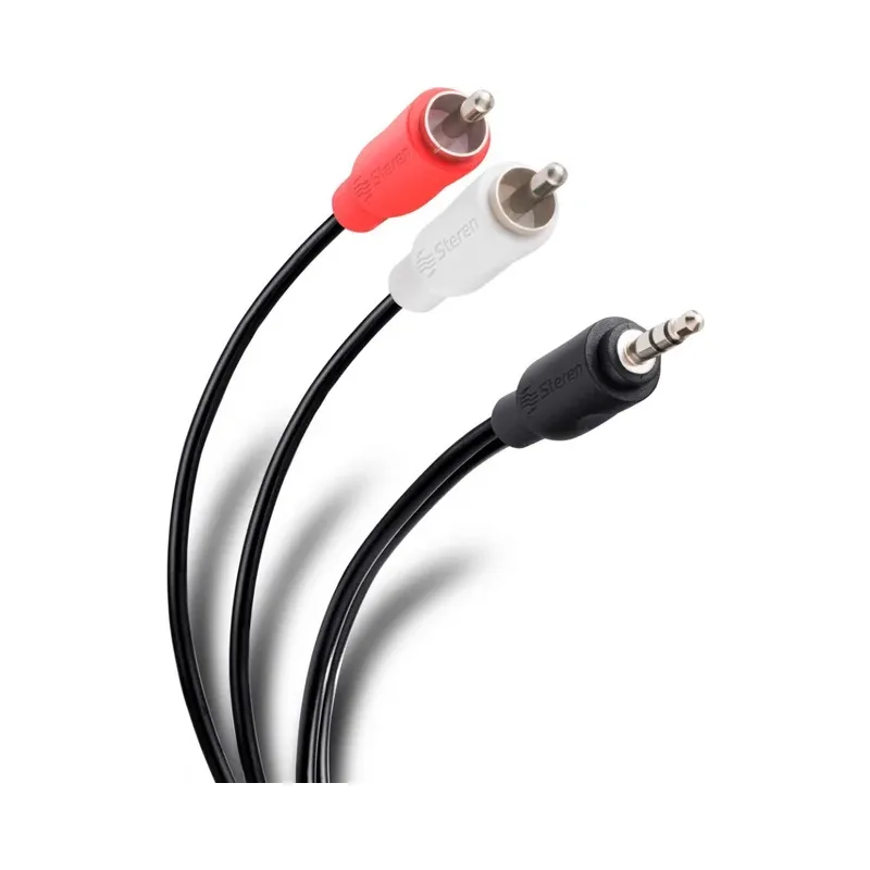 Cable plug 3,5 mm a 2 plug RCA de 1,8 m, ultradelgado Steren 255-045