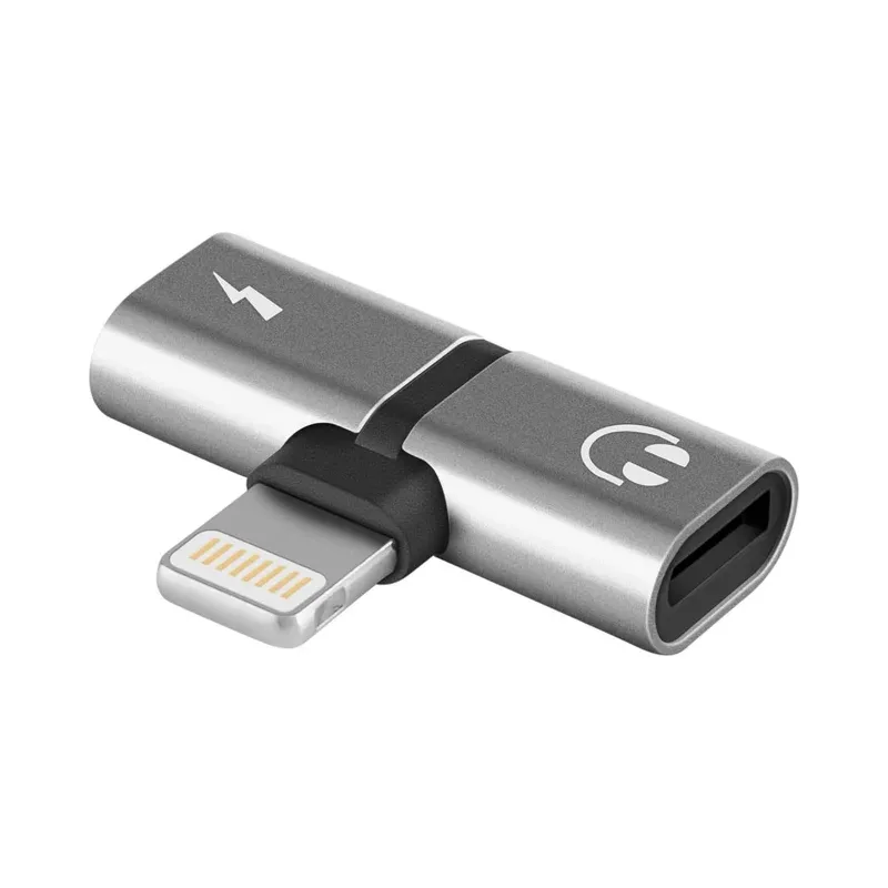 Adaptador / Splitter Lightning para audio y carga Steren POD-456