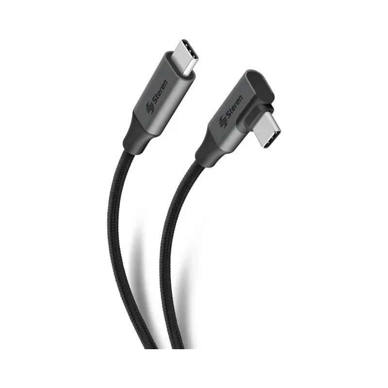 Cable USB C de 1,8 m 100 W con conector a 90° Steren USB-3245