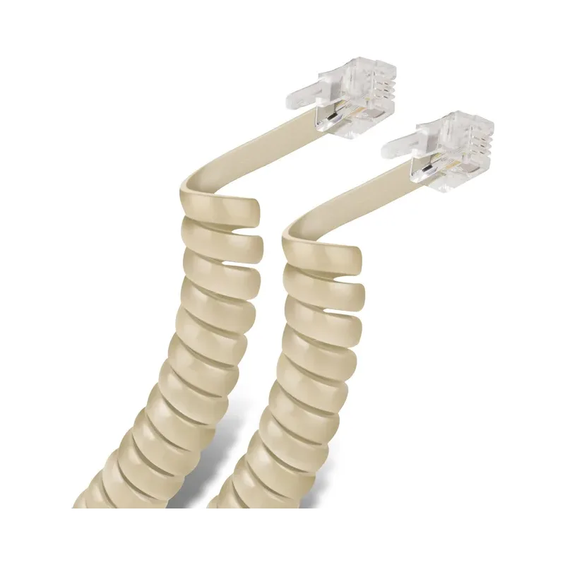 Cable espiral telefónico plug a plug, para auricular, de 2,1 m, color marfil Steren 302-007