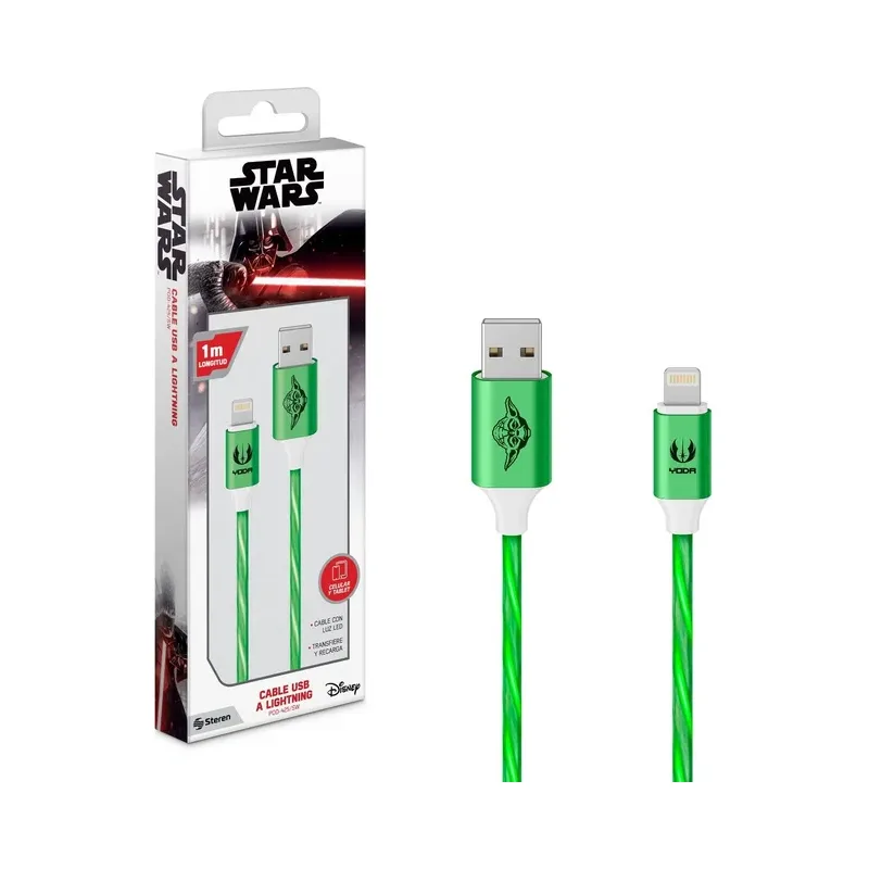 Cable USB a Lightning con luz LED Star Wars™ de 1 m Steren POD-425/SW