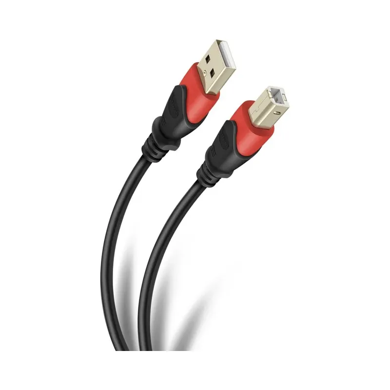 Cable Elite USB a USB tipo B de 3,6 m reforzado, con conectores dorados Steren USB-4903