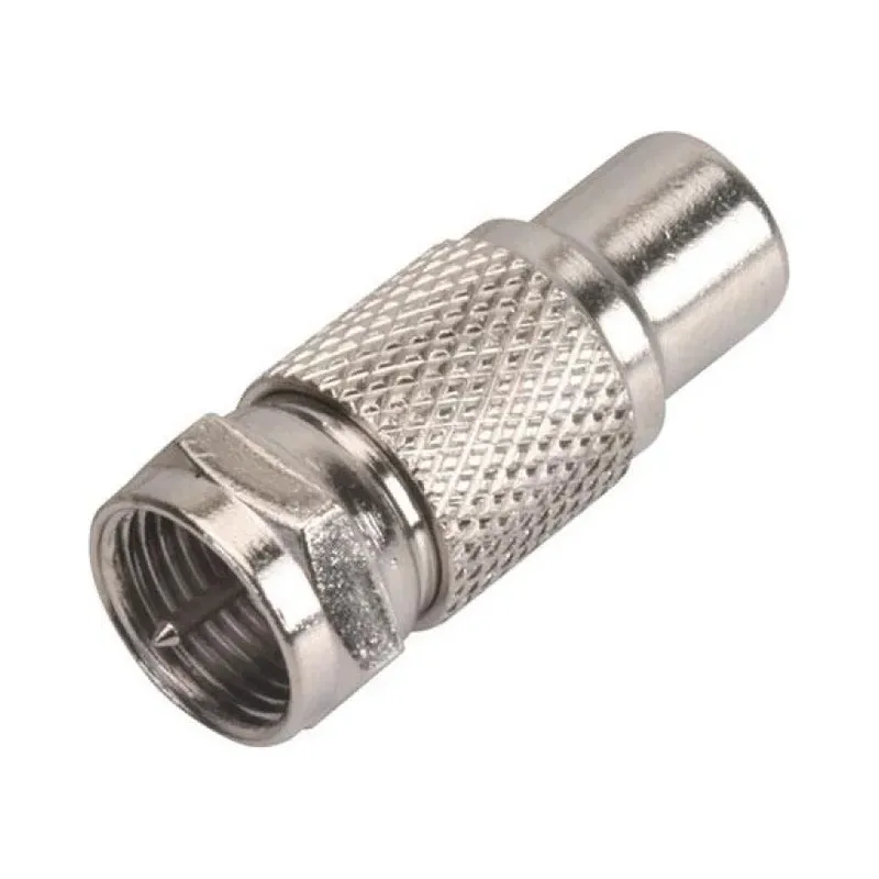 Adaptador con conector hembra RCA a macho tipo F, de rosca Steren 200-045