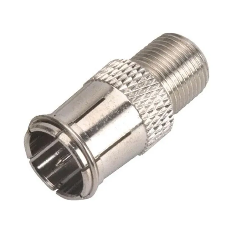 Adaptador con conector hembra de rosca tipo F a macho de presión tipo F Steren 200-103