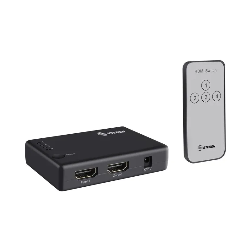 Selector HDMI de 4 entradas con control remoto Steren 200-385