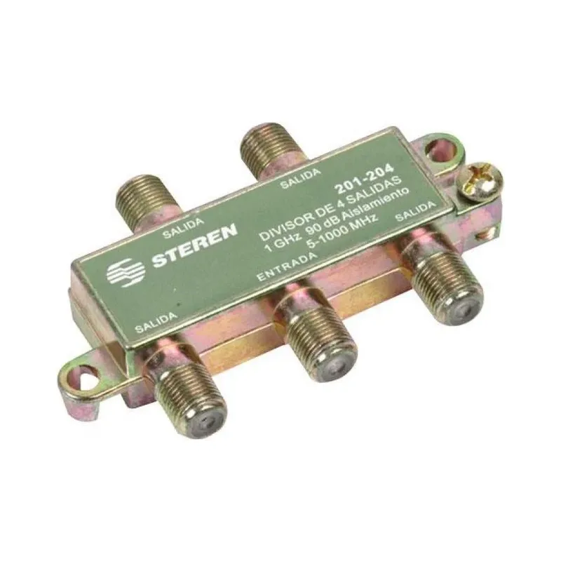 Splitter de 4 salidas, de 75 Ohms, 1 GHz, 90 dB Steren 201-204