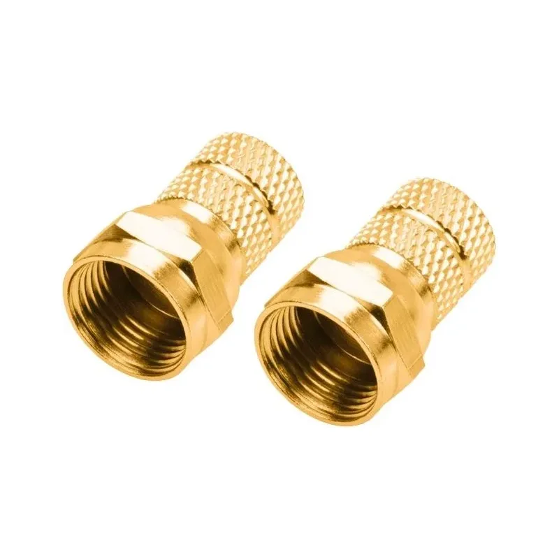 Juego de dos conectores macho tipo F para cable RG6, de enroscar Steren 203-039