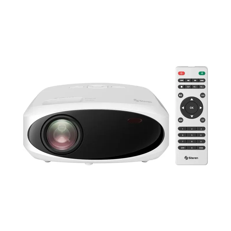 Proyector multimedia Full HD de 9 000 lúmenes, portátil Steren PRO-400