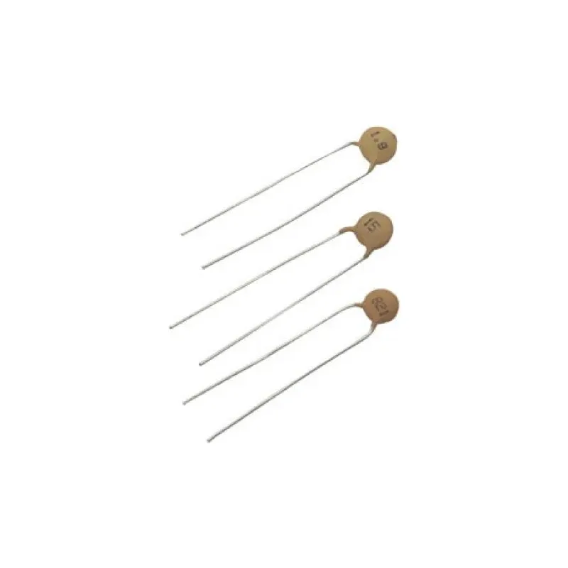 Condensador cerámico de disco, de 0.22 uF (micro Faradios) a 16 Volts Steren C.22-16