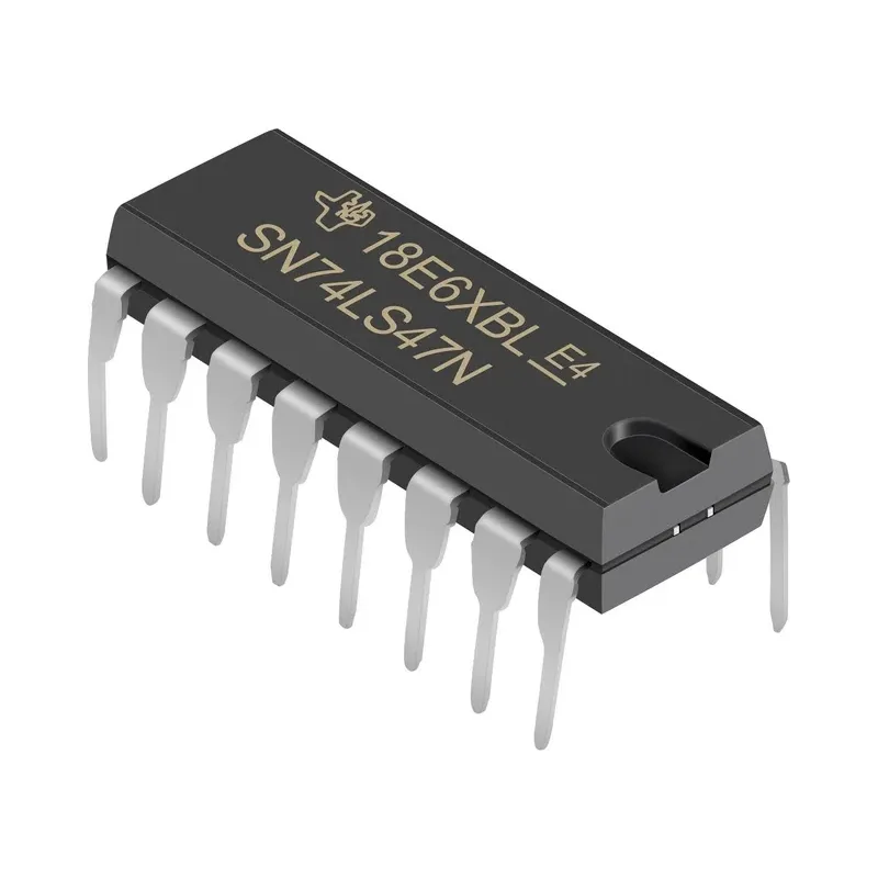 Circuito integrado TTL decodificador-excitador de decimal codificado en binario (BCD) a 7 segmentos Steren SN74LS47N