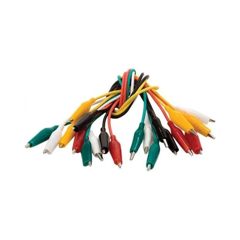 Juego de 10 cables de 26 cm con caimanes chicos Steren CAI-201