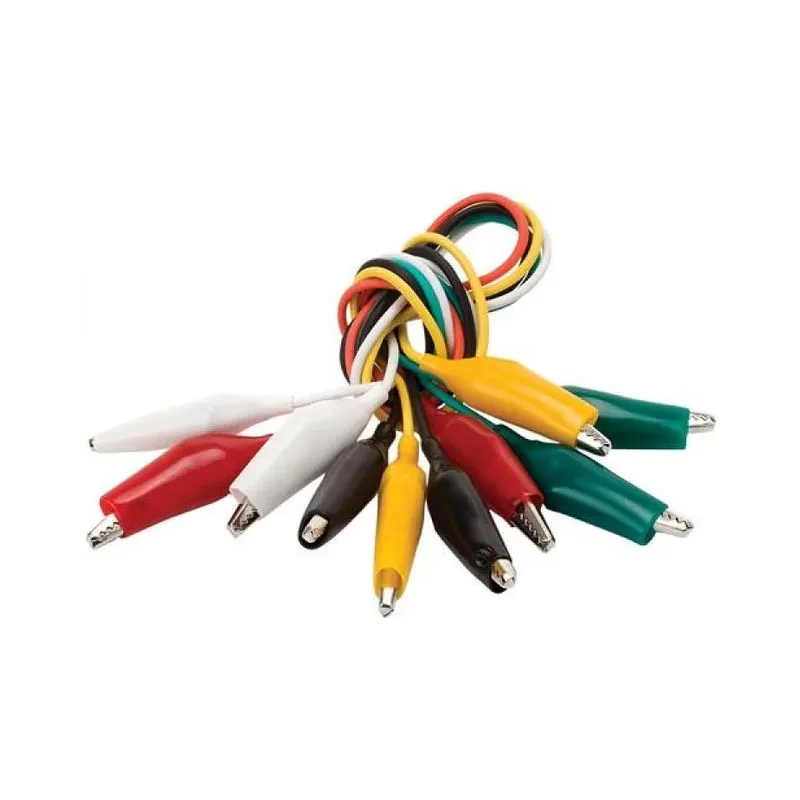 Juego de 5 cables de 40 cm con caimanes chicos Steren CAI-202