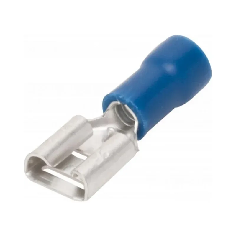 Terminal de latón tipo faston, hembra, con forro azul Steren TFAB-1/4L