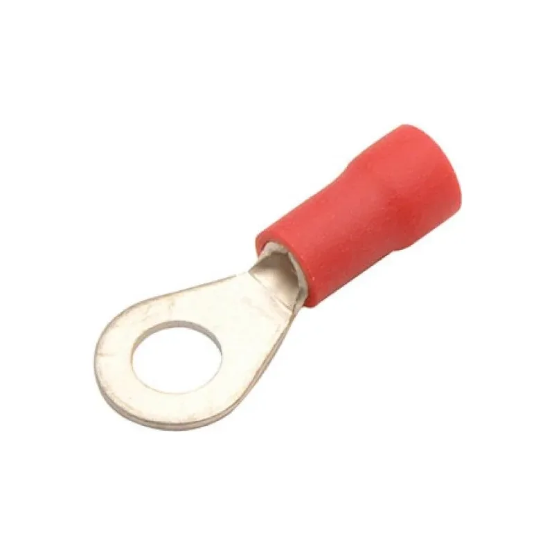 Terminal de latón de ojillo, con forro rojo Steren TOA-3/16L
