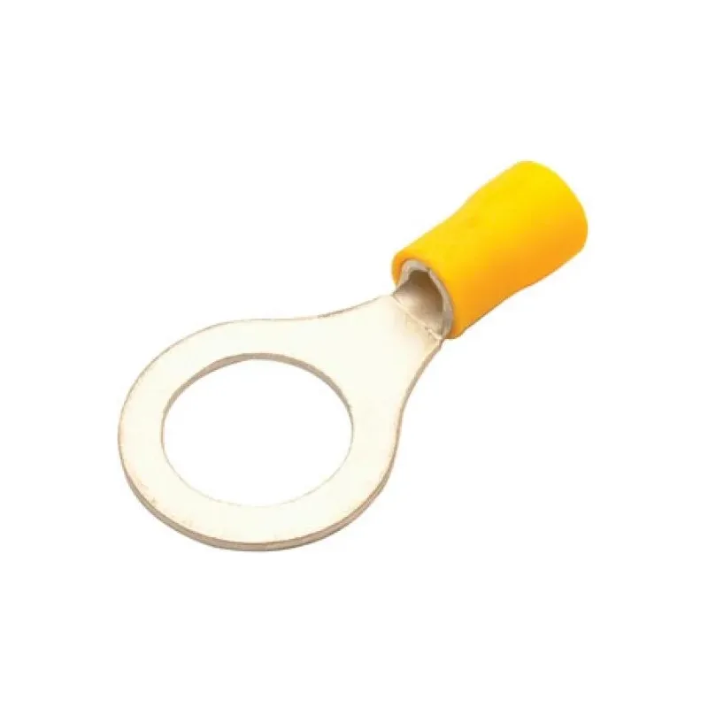 Terminal de latón de ojillo, con forro amarillo Steren TOAA-1/2L
