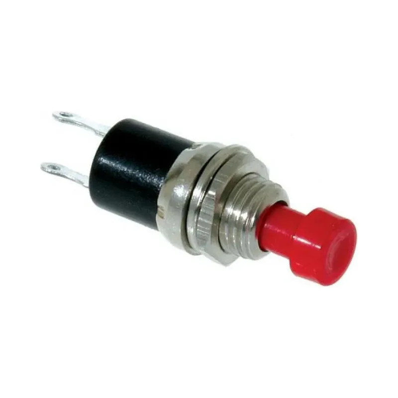 Switch miniatura, de push, normalmente abierto, de 127 Vca, color rojo Steren AU-104R