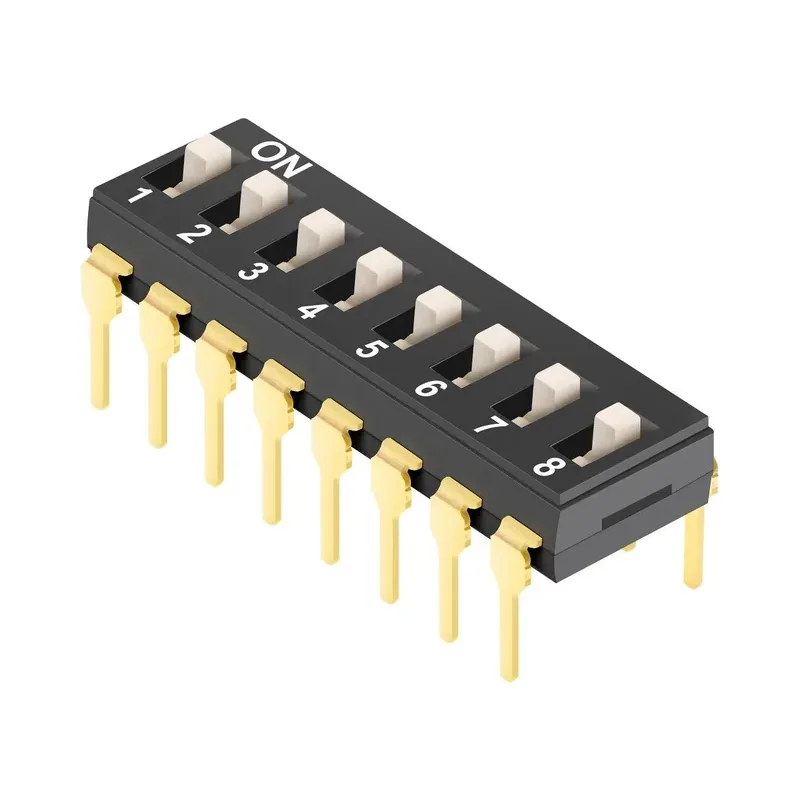 Switch deslizable (Dip Switch) de 8 interruptores tipo CI Steren DIP-8CI