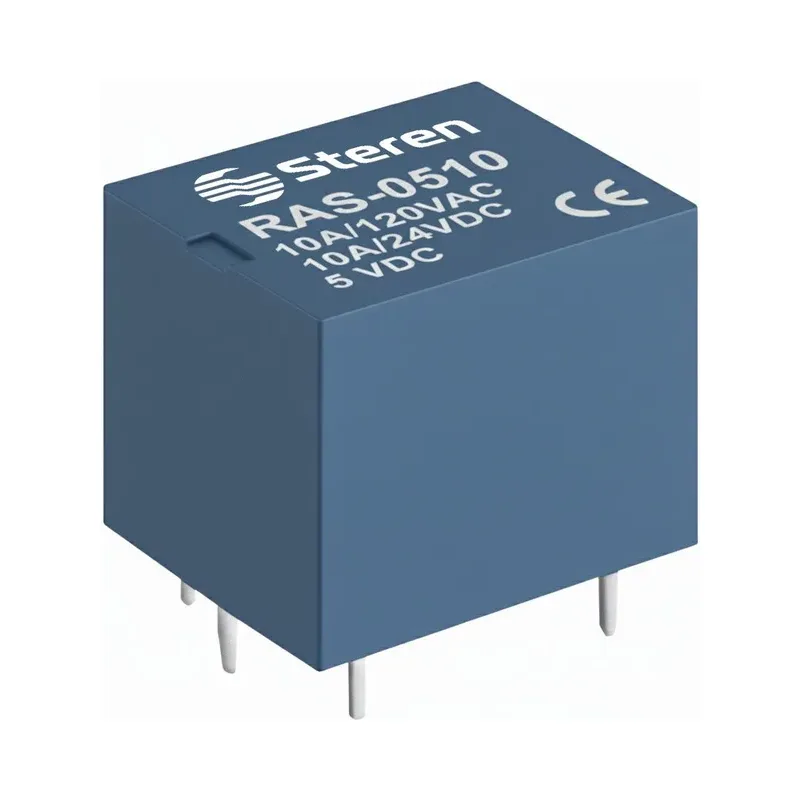 Relevador compacto de 1 polo, 2 tiros (SPDT) y bobina de 5 Vcc Steren RAS-0510