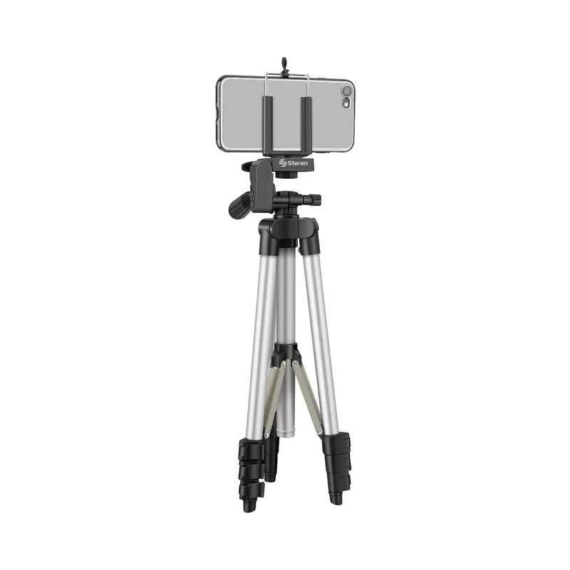 Tripié universal corto de aluminio con soporte para celular Steren MOV-049