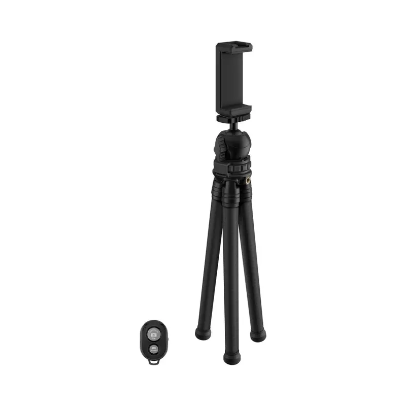 Tripié para celular o cámara digital, flexible con disparador Bluetooth* Steren MOV-059