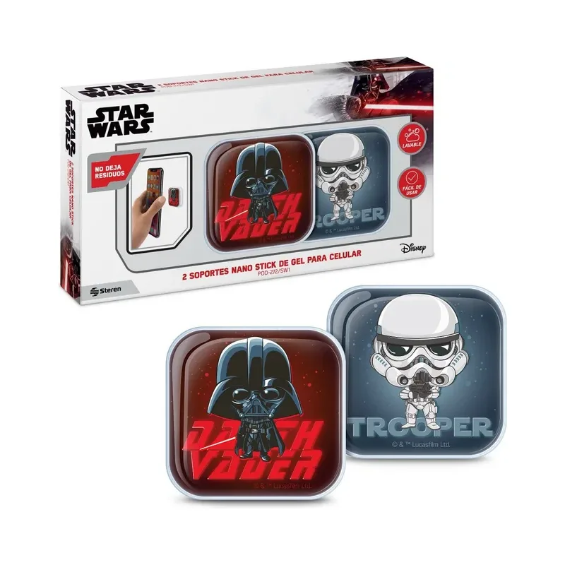 2 Soportes nano stick de gel para celular Star Wars™ Steren POD-272/SW