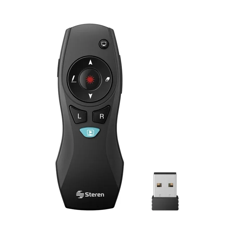 Control inalámbrico de diapositivas con Air Mouse, apuntador láser y control de volumen Steren COM-5604
