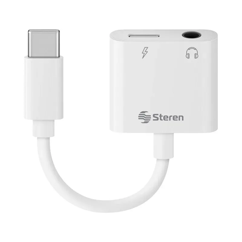 Adaptador USB C a 3,5 mm y carga Steren USB-459