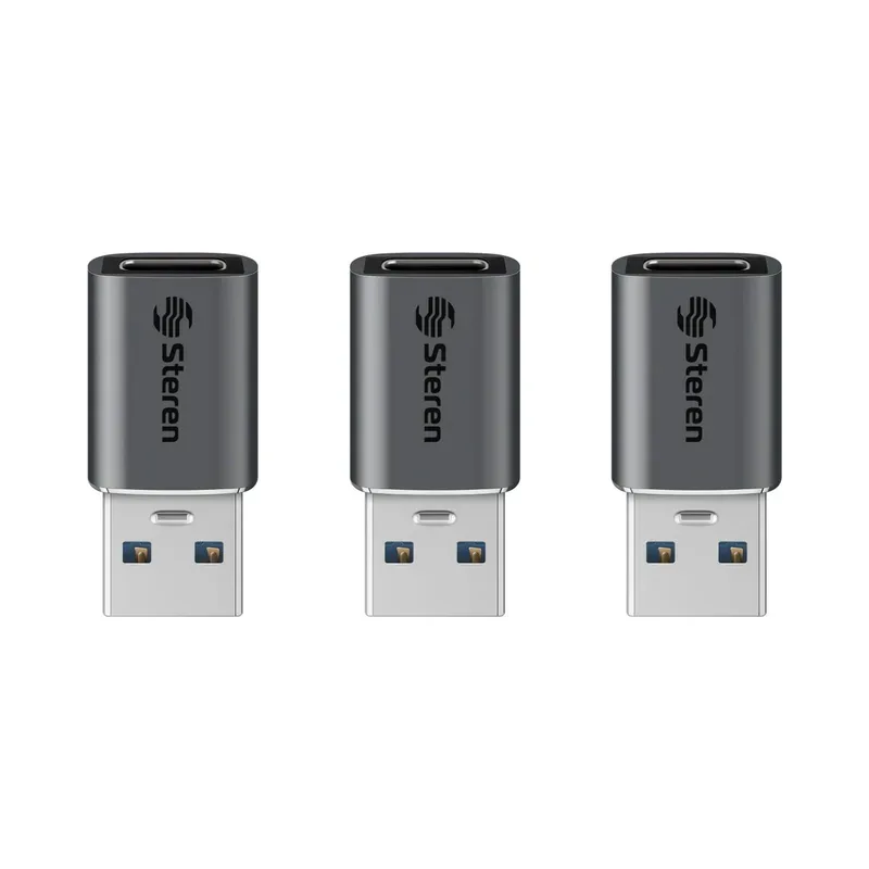 3 adaptadores jack USB C a plug USB 3.0 Steren USB-4705-3
