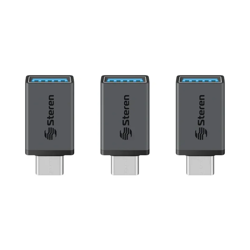 3 adaptadores jack USB 3.0 a plug USB C Steren USB-480-3