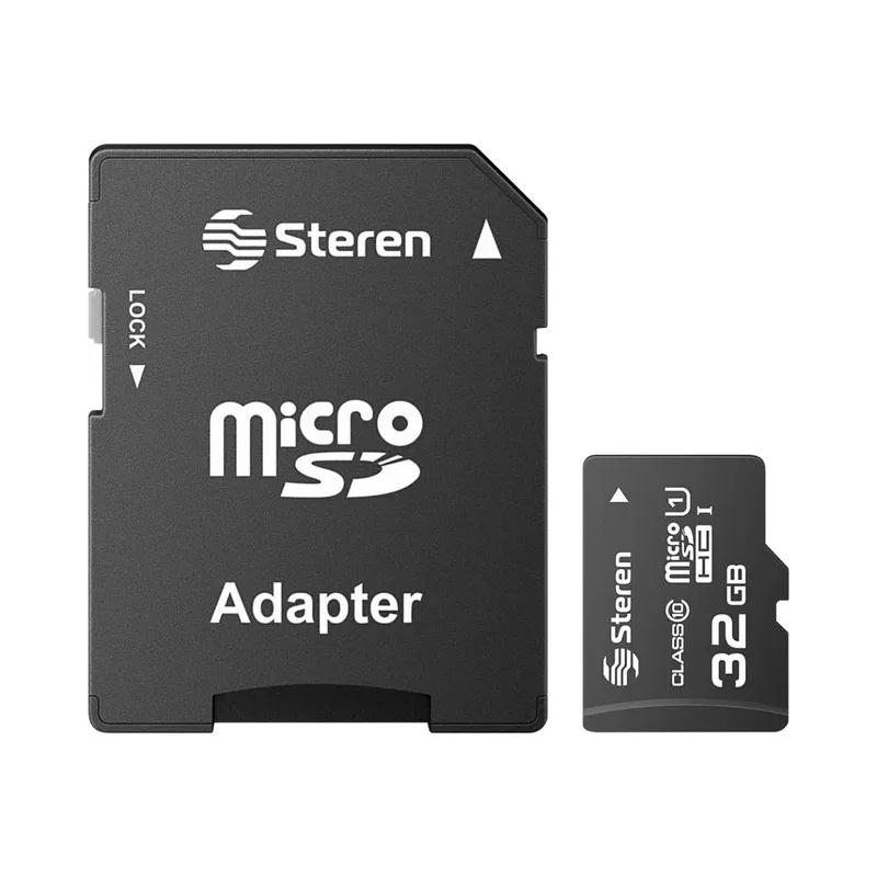 Memoria microSD HC de 32 GB, clase UHS- IU1, V10, A1, con adaptador SD Steren MSD-032ST