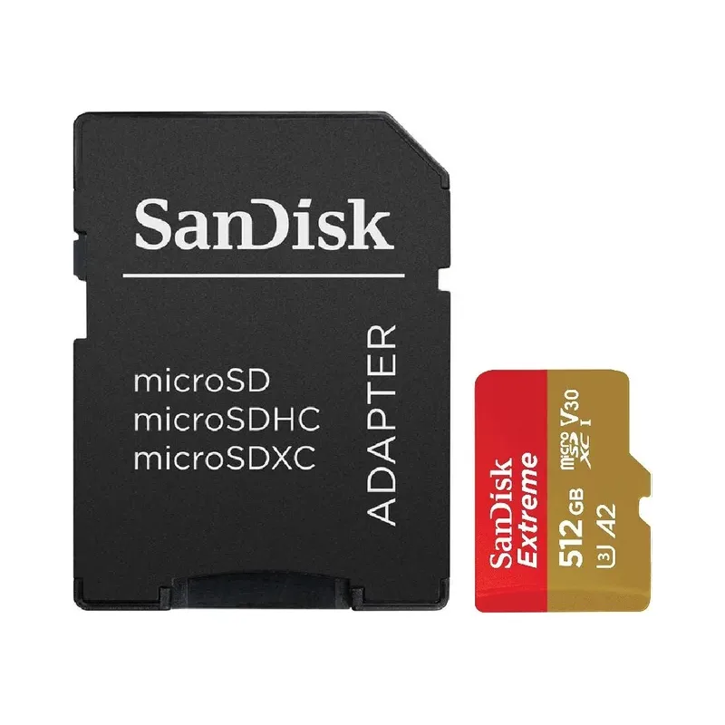 Memoria microSD de 512 GB SanDisk*, clase U3, V30, A2 Steren MSD-512-SD